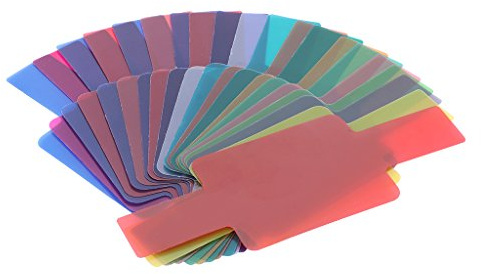 20 Color Photographic Color Gel Filter Cards Set For Hot Shoe Cover Protection Cover Digital Camera Lens Converter Adapter Rear Cap Travel Camera Mount Base Tripod Support Holder