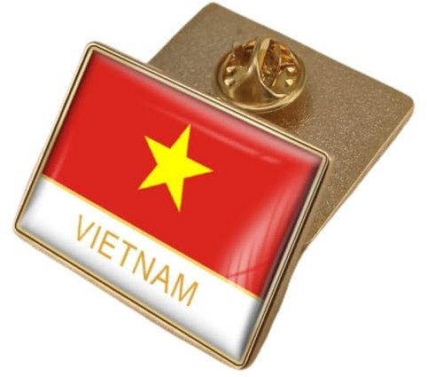 Modischer, Modischer Charme, Kristall Emaille, Vietnam Flagge, Broschen, Retro Stil, Ethnisch, Patriotisch, Anstecknadel, Hip Hop, Geometrische Knöpfe, Anstecknadeln, Schmuck, Neuheit, Trend