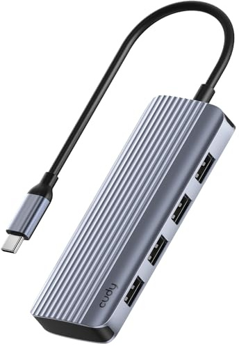 Cudy UH500 USB C Hub para Ordenador Portátil/PC, Adaptador Multipuerto Gigabit USB 3.2, 4K HDMI 30Hz, Compatible con Sistemas Mac/Windows/Linux