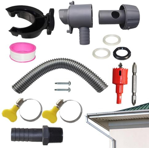Shurzzesj Desviador de bajante para Barril de Lluvia, de recolección de Agua de Lluvia con Manguera de 1.5 pies/3.3 pies, Dispositivo de filtrado de Agua Flexible para protección de la Base de