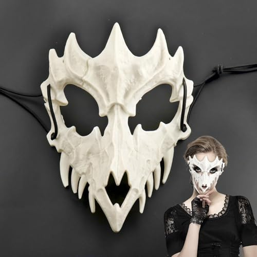 Tier Skelett Maske Halloween, Schädel Masken Simulation, Totenkopf Dekoration, Gesichtsmaske für Halloween/Karneval/Mottoparty/Fasching