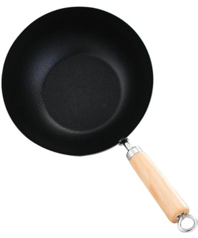Cabilock Sarten Mini Inoxidable Wok Con Mango De Madera Antiadherente Olla Portátil Para Acampar