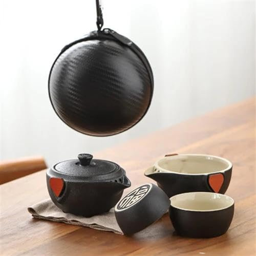 ATGQBCF Two Cups Ceramic Tea Set Portable Travel Bag Tea Making Equipment Outdoor Teaware Sets Teacup Teapot Kung Fu Tea Set Travel Tea Set Teapots & Coffee Servers