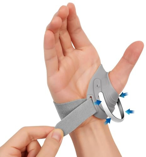 FORTEMOTUS Daumenschiene, CMC Daumenorthese mit Metallhalterung, Stabilisiert das Daumensattelgelenk Bei Arthrose Daumenbasis, Gelenkinstabilität zur Schmerzlinderung(Rechte, Grau, L, 23-26 cm)