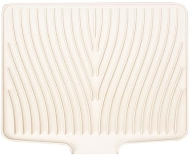 BeauFairy 40*33*1.5cm Silicone Dish Drying Mat, Draining Mat for Kitchen Counter, Heat Resistant Drainer Mat, Reusable Non-Slip Silicone Table Mat, Pot Holder Placemat Spoon Rest, Coaster, Cream White