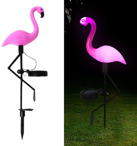 Solar Flamingo Light 1 Pc, Waterproof Solar Garden Lights Outdoor Decor, Pink Flamingo Garden Decor, Birthday Christmas New Home Gift, for Yard Lawn Walkway Pathway
