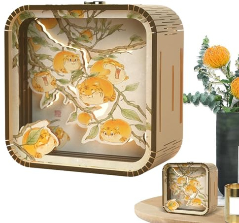 Puzzle para adultos, lámpara de escritorio LED - Kit de acrílico de madera único,Luz nocturna de dibujos animados para centros de mesa en casa, Kits de plantillas de