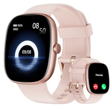 Smart Watches for Women (Make/Answer Call) AI Assistant,1.85 HD Screen Fitness Watch with 100+ Sport Modes,Heart Rate/SpO2/Sleep Monitor/Step Counter,IP68 Waterproof,200+ Watch Faces for iOS Android
