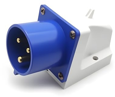 Prise 32A 3 Pôles, Murale CEE 32A 3 Broches, CEE Fiche Murale à 3 Broch Bleu 220V-250V 50/60Hz 2P-E 6H IP44 IEC60309