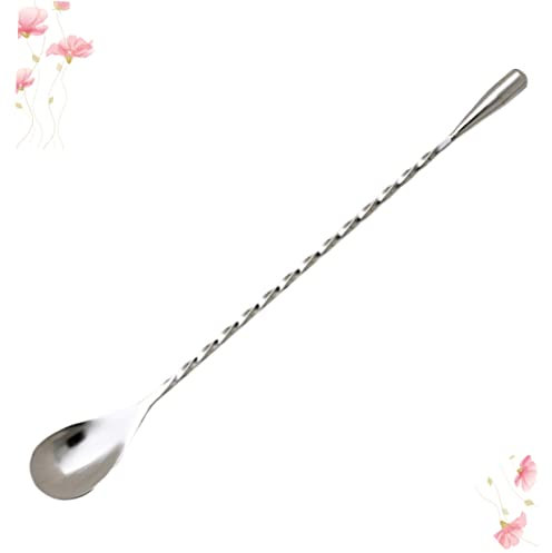 HOMOBABE 3 Piezas Cuchara De Cóctel Cucharas Mezcladoras De Mango De Acero Inoxidable para Hielo Leche Té y Postre Unidades