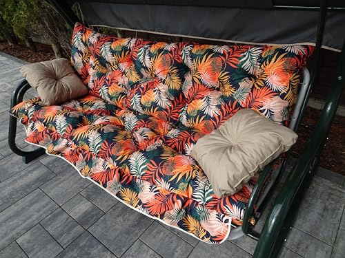 Jacek Schaukelkissen 175x55cm | Schaukelkissen-Set 4-teilig | Bankkissen | Gartenbankauflagen | Hollywoodschaukel Gartenbankauflage 175cm (Schwarzwald)