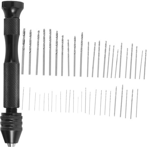 Angoily Brocas Helicoidales Manuales Para Metal Para Modelos y Manualidades Incluye Herramientas De Precisión y Taladro Manual Con Brocas Para Perforación