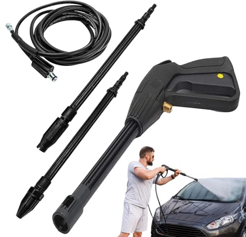 Sghtil Lanza De Limpieza De Alta Presión | Limpiador De Alta Presión Portátil | Accesorios De Lavado De Autos, Limpiador De Ventanas, Mango Ergonómico Para Hogar Jardín Coche Terraza