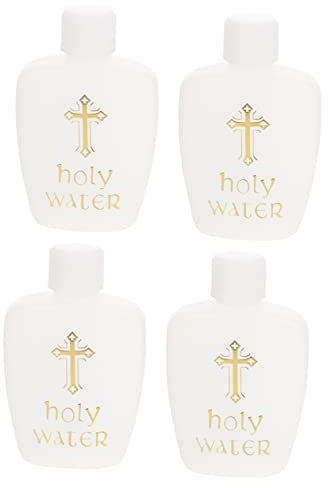 TOGEVAL 4piezas Botellas de Agua Rellenables Botella de Agua Sagrada Decorativa Recipientes para Bautizos Bodas y Showers
