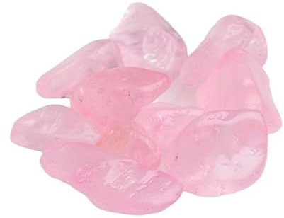 MIROOOO Natural Raw Stones Crystal Natural Pink Crystal Gravel Diffuser Stone Fish Tank Flower Pot Decoration Crystal Gravel for Tumbling, Cabbing, Fountain Rocks(5-7mm500g)