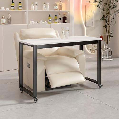 ZPVXRVQ Maniküre Tisch Nagelstation, Tragbarer Nageltisch mit 4 Rädern, Zusammenklappbarer Manikürtisch für Nagelstudios, Schönheitssalons, Friseurläden(Schwarz,80x35x70cm)