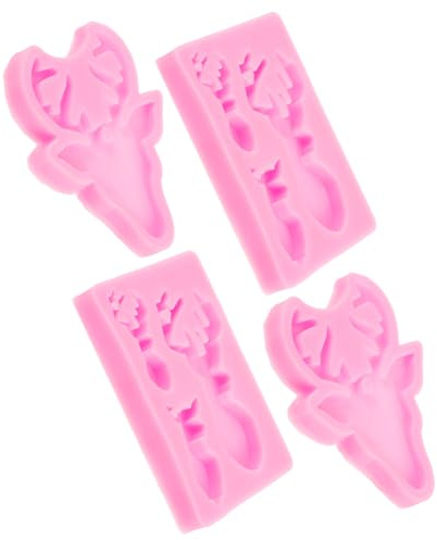 OSALADI Moule Silicone Animal DIY Tête De Cerf Souple Et Antiadhésif pour Bricolage Porte-clés Kit De Rose Et Flexible