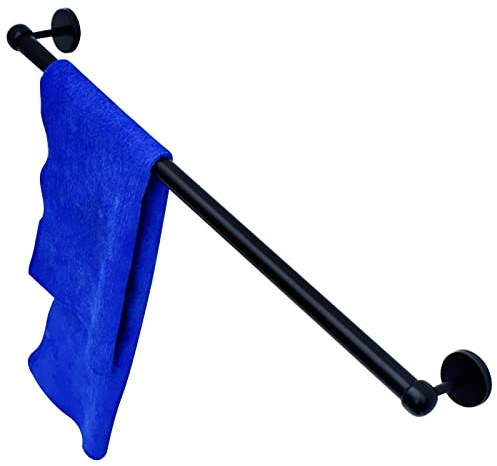 Toallero de pared de acero inoxidable 304 de 100 cm/110 cm de largo, soporte independiente para toallas de baño, color negro, diseño de hamaca, barra de toalla moderna para uso doméstico