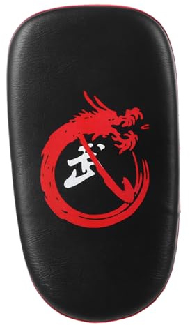 TOGEVAL Almohadilla De Boxeo y Almohadillas De Muay Thai Acolchadas De Cuero PU Rojo, Escudo De Patada Engrosado para Entrenamiento, Protector Resistente para Artes Marciales y Kickboxing