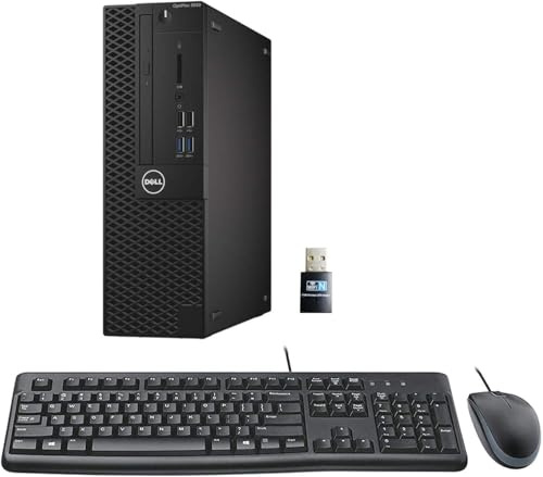 Dell Optiplex 3050 SFF Ordenador de sobremesa, Intel Core i5-7500, 16 GB de RAM, SSD de 512 GB, Wi-Fi, Bluetooth, Teclado US QWERTY, Windows 11 Pro (reacondicionado)