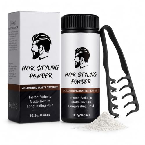 Hair Styling Powder for Men with Volumising Comb, Matte Texture Powder Set
