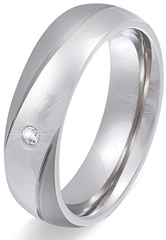 Juwelier Schönschmied - Damen Freundschaftsringe Partnerringe Eheringe Tocar Edelstahl Zirkonia 68 (21.6) 138Dac