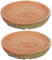 Esschert Design 2er Set Aged Terracotta Untersetzer rund Ø 16,4 cm Planzen Blumen Topf Ton Töpfe