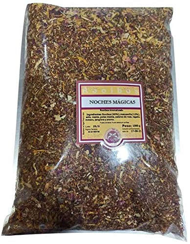SABOREATE Y CAFE THE FLAVOUR SHOP Té Rooibos Noches Mágicas En Hoja Hebra A Granel Infusión Natural Adelgazante 1 Kg