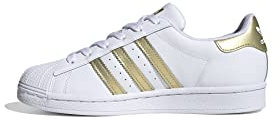 Adidas Superstar W, Scarpe da Ginnastica Donna, Bianco/Oro Met./Bianco, 36 2/3 EU