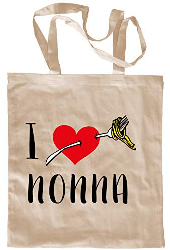 My Custom Style Coppia da 2 Sacchi Zaino Cotone #Nonni-I Love Nonna#
