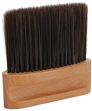 Brosse de Nettoyage de Cou de Cheveux, Bon Effet de peignage de Cheveux Brosse de plumeau de Cou de Coiffeur Poignée en Bois Poignée Confortable Portable pour Un Usage Domestique pour Un