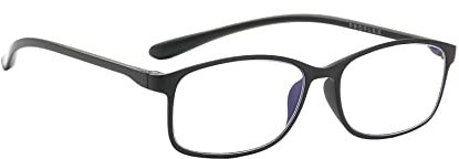 PROFLEX BluOptix mit Blaulichtfilter leicht, flexibel, kratzfest, unisex (Damen + Herren), Computerbildschirm-Technologie Lesebrille (schwarz, 2,0)