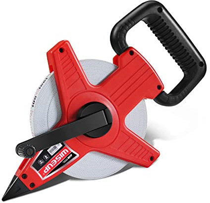 WISEUP Langes Maßband 30m, Glasfaser massband, offenes Doppelseitiges Messradband, ABS dauerhaftes Band, geeignet für Ingenieure