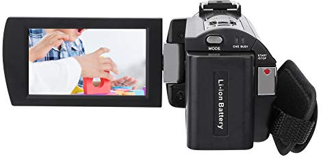 JUMZ Caméra Vlogging, Reconnaissance faciale 16X Zoom 4K HD WiFi 60Fps Mini caméscope Dv avec Batterie 1800Mah pour pour Cadeau d'anniversaire de Vacances(Lunettes Standard + téléobjectif)