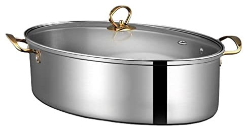 Acier Inoxydable 304 Les Côtelettes De Poissons, 8 Trimestres Ovale Ensemble De Steamer De Poisson Avec Rack, Pot En Céramique Et Chuck Pour Le Poisson Cuit À La Vapeur, Soupe Bouillante