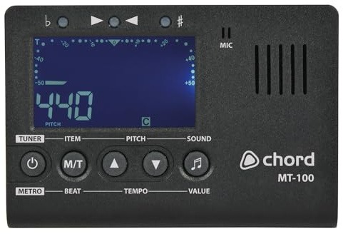 Chord | Digitales Metronom & Stimmgerät All in One mit visuellem Pendel & Audilble Click Ukulele Tuner E-Gitarre Stimmgerät Akustikgitarre Stimmgerät Bassgitarre Stimmgerät Violinenstimmung und