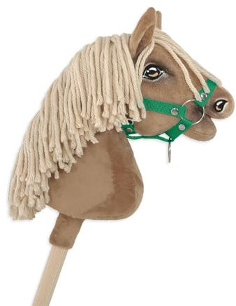 Hobby Horse A4 Pferdehalfter, befestigt, klein. Set ohne Pferd. Grun.