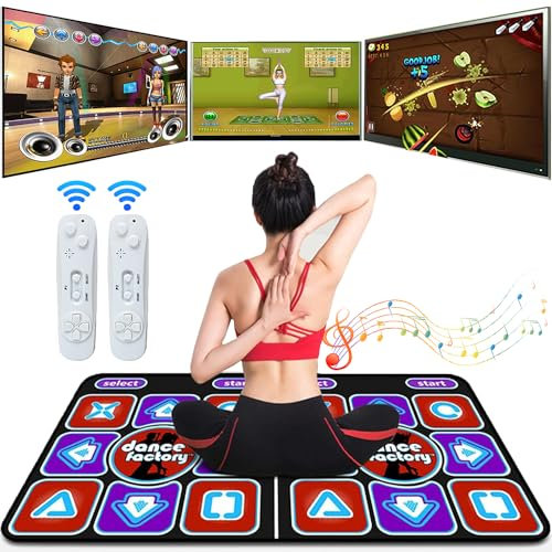 FXKJ Tanzmatte für Kinder und Erwachsene, Multifunktion Elektronische Musikalische Doppeltanz Pads HDMI rutschfeste Yoga Fitness Tanzunterlagen für TV & PC