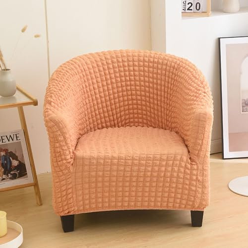 Morbuy Sesselbezug Stretch, Sessel Überzug Universal Sesselhussen Waschbar Sesselüberzug Hussen Cocktailsessel Clubsessel Überzug - Weich, Elastisch, Moderne Drucke (Orange)