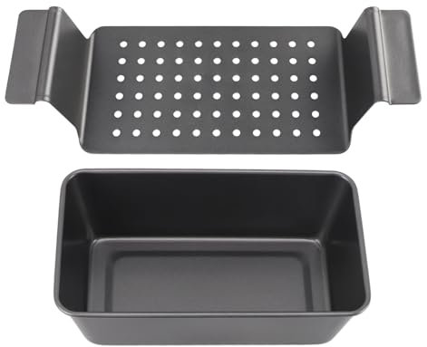 Meatloaf Pan with Drain Tray, Baking Loaf Pans with Insert Pan Drains, Nonstick Meat Loaf for Baking Bread Bakeware, Homemade Banana Bread Tin for Oven Cooking