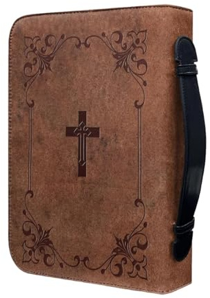 Bibeletui Aus Leder, Vintage-Bibelhülle, Bibelhüllen Für Damen Und Herren,Wasserabweisende Buch-Tragetasche Mit Reißverschlussgriff, Bibelzubehör, Geschenke, Muttertag, Weihnachten, Ostern, Geburtstag