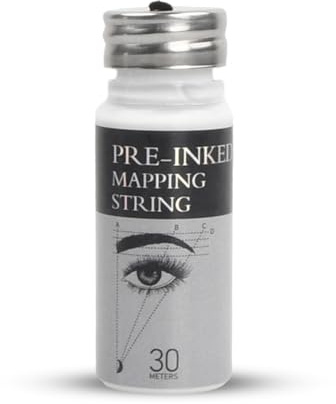 Augenbrauen Mapping String, Augenbrauen Vorgefärbter Faden, 30 M Pre Inked Brow Mapping String, Mapping-Faden für Brow Mapping für Permanent Make-up und Microblading-Zubehör (weiße Tinte)