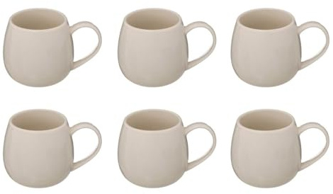 Paris Prix Secret de Gourmet - Lot de 6 Mugs en Porcelaine Nora 30cl Blanc