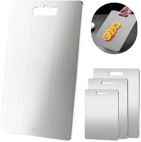 Titan-Schneidebrett, tIma-Schneidebrett aus Titan, rostfreies, antihaftbeschichtetes Schneidebrett für Küche Hause, Kochen im Freien, Camping, Wandern, Rucksackreisen (60x40cm)