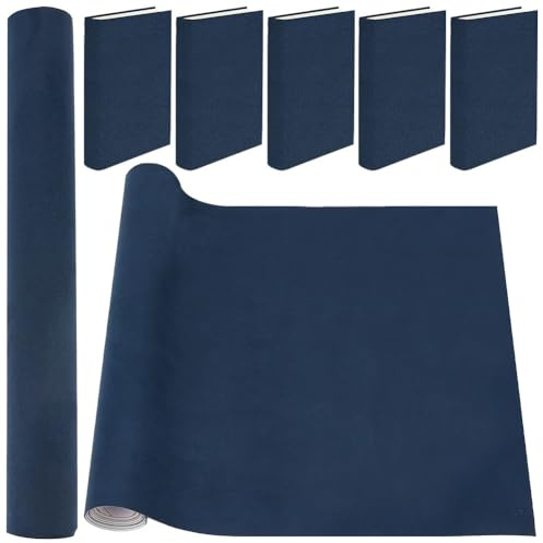 craspire 51 x 11.8 Zoll Wildleder Buchtuch Zum Einbinden Stoffoberfläche Buchumschlag Bücher Album Marineblau Scrapbooking Archivierung DIY Bezug Schutz Buchtuch Buchbinderbedarf