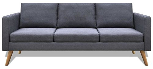 Gecheer Sofa 3-Sitzer Wohnzimmersofa Loungesofa 3-Sitzer-Sofa Couch Lounge Sofa Set Polstersofa Couchgarnitur Designsofa Sitzmöbel Polstermöbel Stoff Dunkelgrau