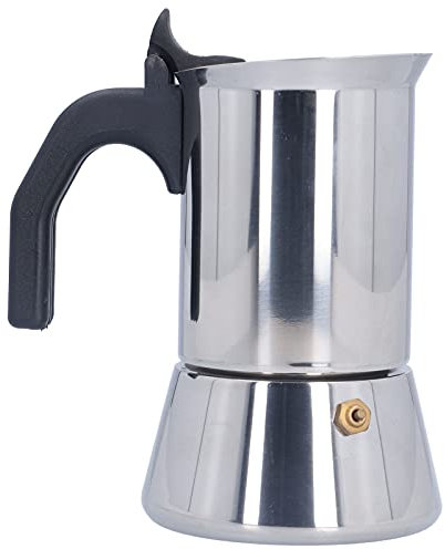 Lybunair Cafetière italienne en acier inoxydable, percolateur manuel de 200 ml pour cappuccino ou latte, cafetière pour cuisinière électrique à gaz