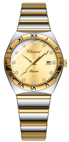 JewelryWe Uhren Herren Damen Analog Quarz Armbanduhr 30m Wasserdicht Edelstahl Armband Geschäfts Beiläufige Uhr mit Leuchtend Zeiger und Uhrenwerkzeug, Verschiedene Modelle