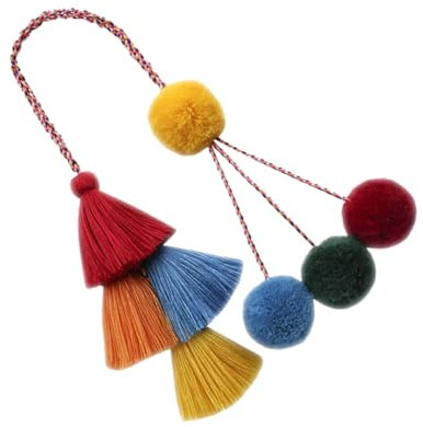 VALICLUD Langer Selbstgemacht Handgewebter Boho Taschenanhänger Quaste Mehrfarbig Für Handtaschen Schlüssel Auto Innenraum Dekoration