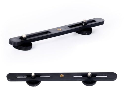 RecDec Confezione da 2 supporti per luce per selfie, treppiede, con vite da 1/4 di pollice, barra di estensione per luci video con clip di riempimento, pannello luminoso per fotocamera, flash DSLR,